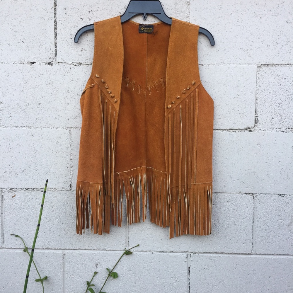 Vintage Boho Fringe Suede Vest